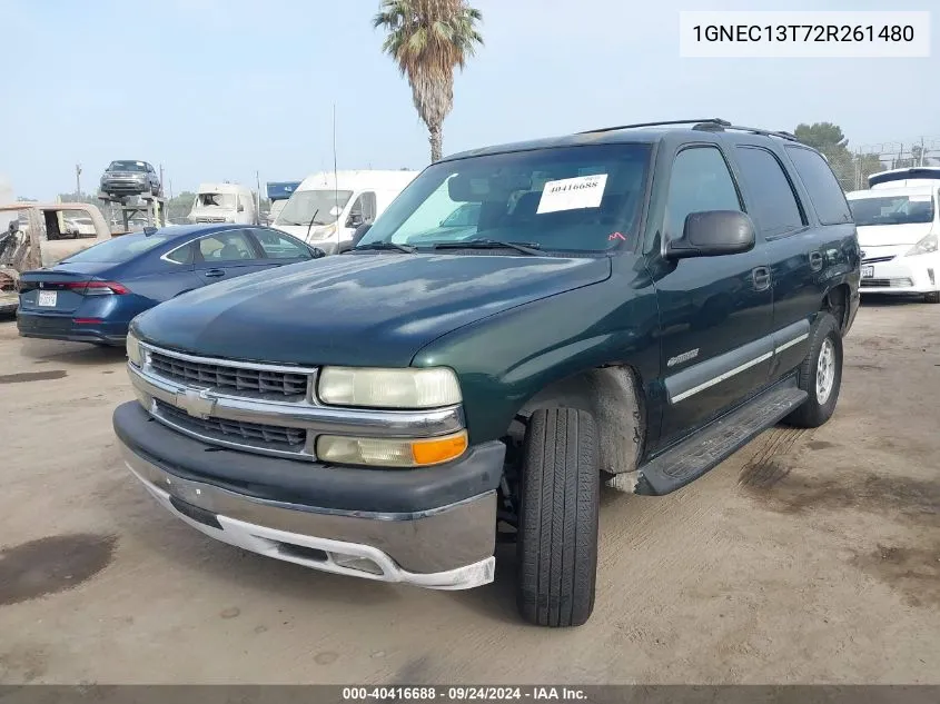 2002 Chevrolet Tahoe Ls VIN: 1GNEC13T72R261480 Lot: 40416688