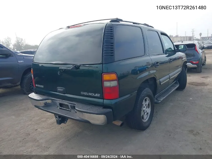 2002 Chevrolet Tahoe Ls VIN: 1GNEC13T72R261480 Lot: 40416688