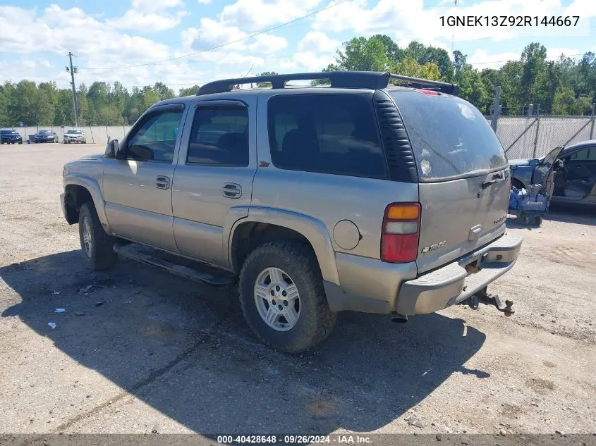 2002 Chevrolet Tahoe Z71 VIN: 1GNEK13Z92R144667 Lot: 40428648