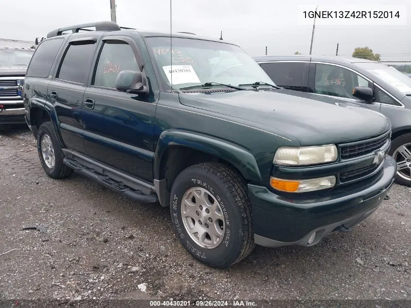 2002 Chevrolet Tahoe K1500 VIN: 1GNEK13Z42R152014 Lot: 40430201