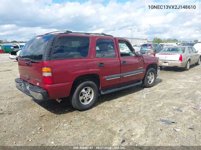 2002 Chevrolet Tahoe Ls VIN: 1GNEC13VX2J148610 Lot: 40445147