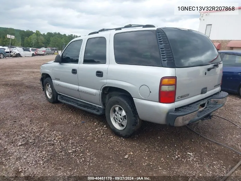 2002 Chevrolet Tahoe Ls VIN: 1GNEC13V32R207868 Lot: 40451170