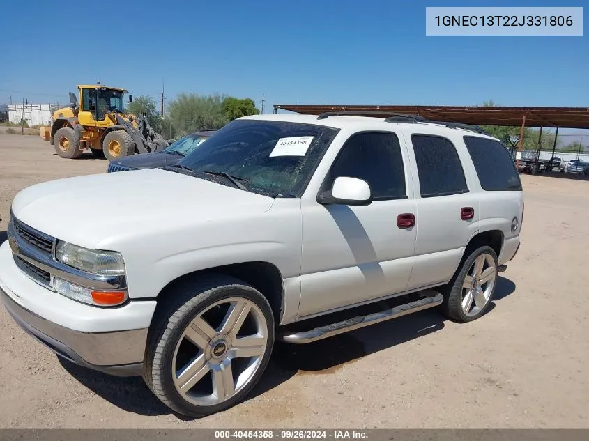 2002 Chevrolet Tahoe Lt VIN: 1GNEC13T22J331806 Lot: 40454358