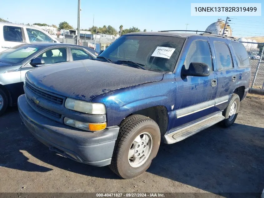 1GNEK13T82R319499 2002 Chevrolet Tahoe Ls