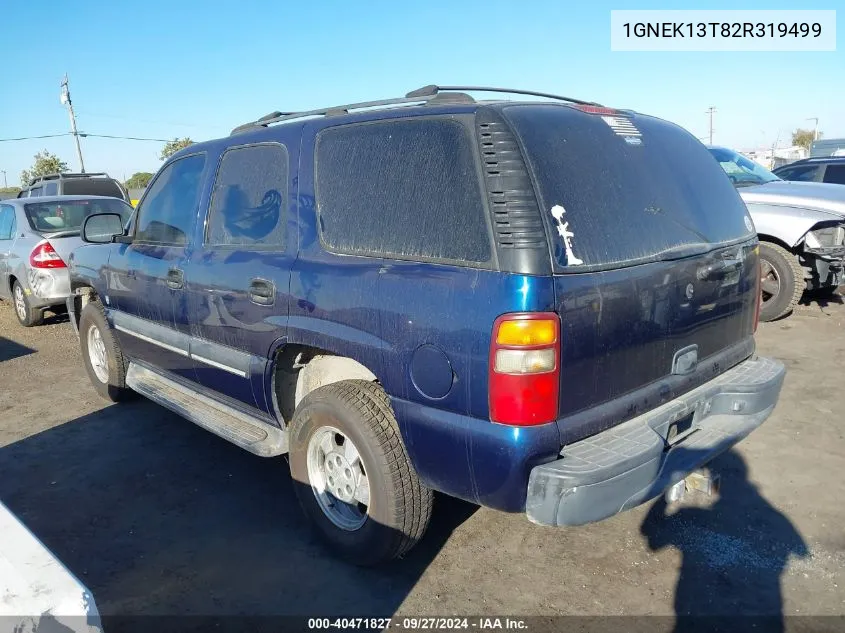 2002 Chevrolet Tahoe Ls VIN: 1GNEK13T82R319499 Lot: 40471827