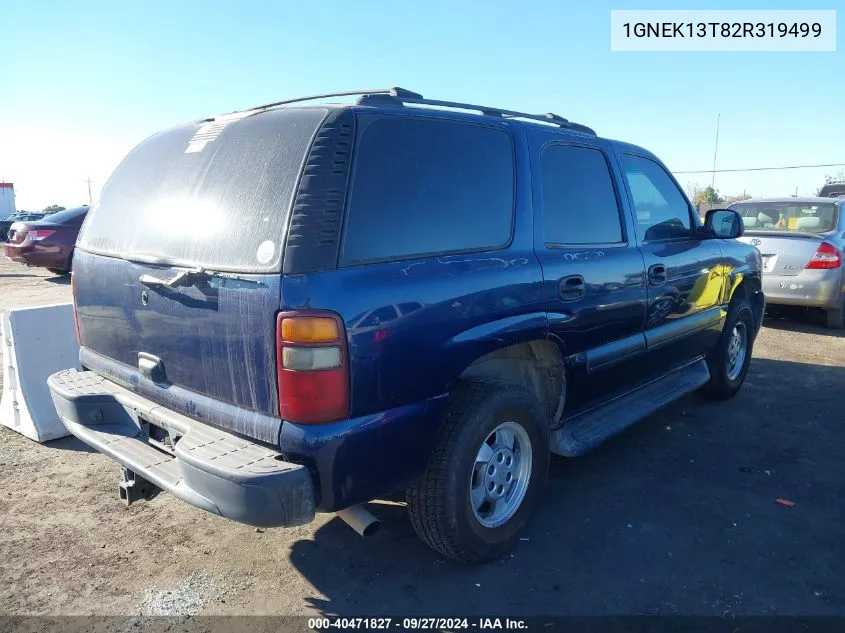 2002 Chevrolet Tahoe Ls VIN: 1GNEK13T82R319499 Lot: 40471827