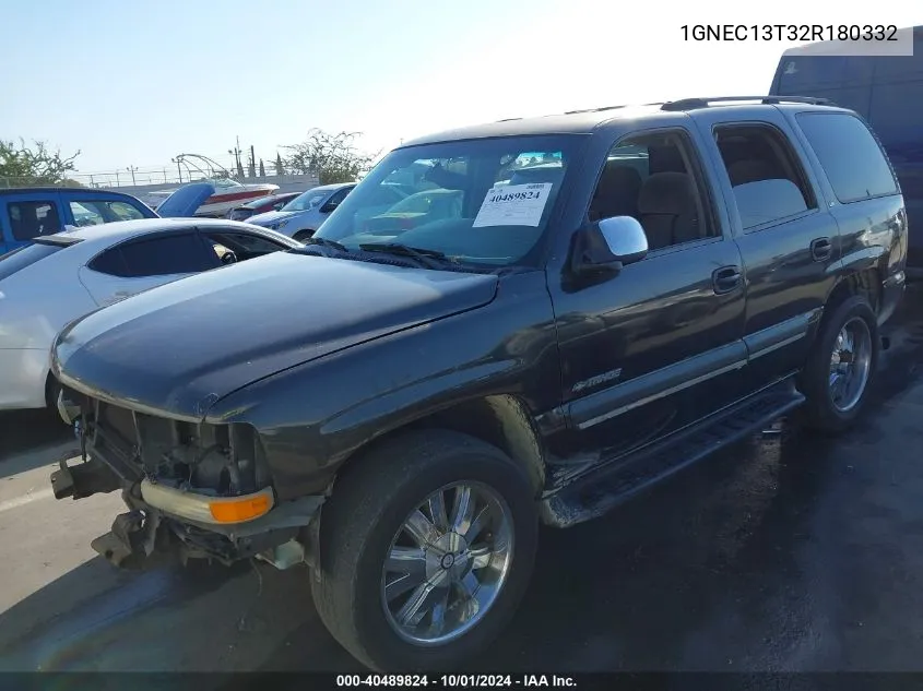 2002 Chevrolet Tahoe Ls VIN: 1GNEC13T32R180332 Lot: 40489824