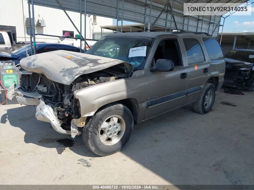 2002 Chevrolet Tahoe Ls VIN: 1GNEC13V92R314035 Lot: 40495732