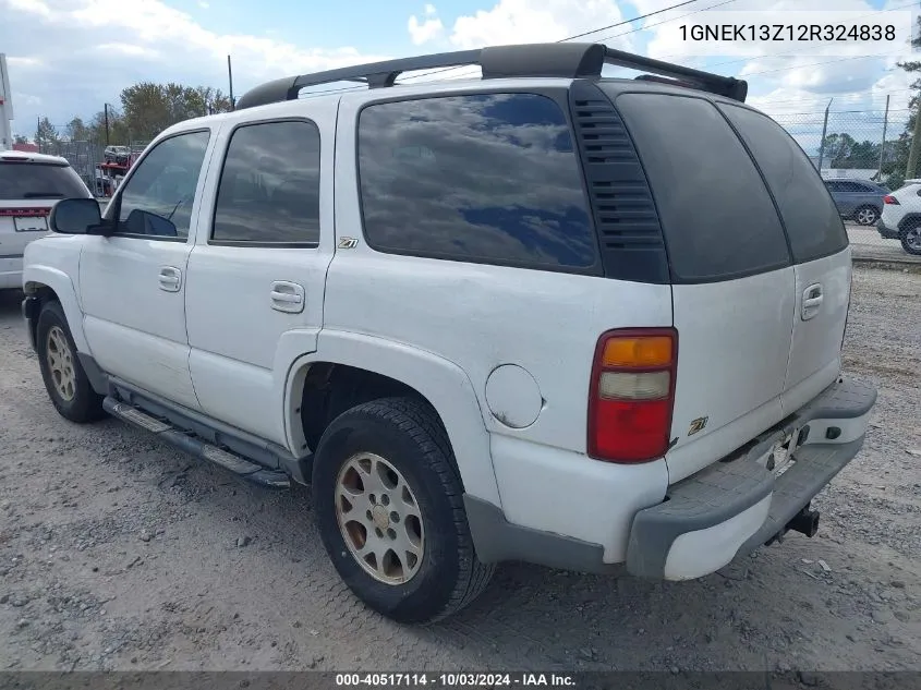 2002 Chevrolet Tahoe Z71 VIN: 1GNEK13Z12R324838 Lot: 40517114