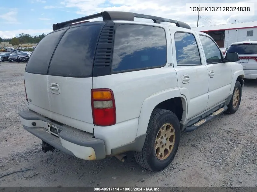 2002 Chevrolet Tahoe Z71 VIN: 1GNEK13Z12R324838 Lot: 40517114