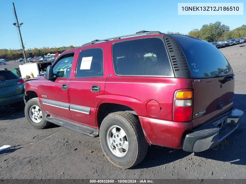 2002 Chevrolet Tahoe Ls VIN: 1GNEK13Z12J186510 Lot: 40532650