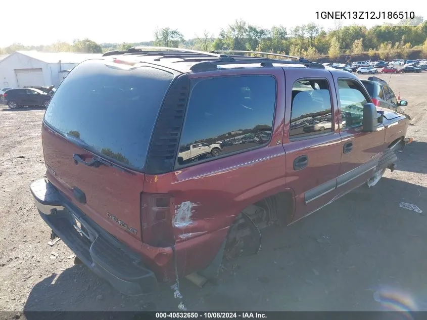 2002 Chevrolet Tahoe Ls VIN: 1GNEK13Z12J186510 Lot: 40532650