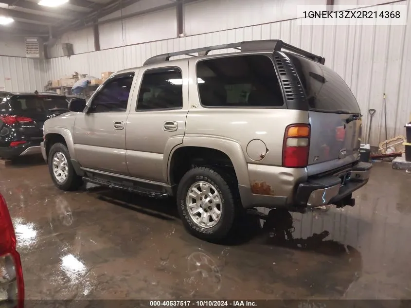 2002 Chevrolet Tahoe Z71 VIN: 1GNEK13ZX2R214368 Lot: 40537517