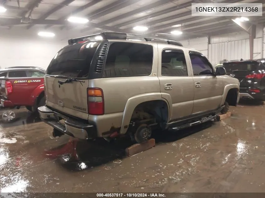 2002 Chevrolet Tahoe Z71 VIN: 1GNEK13ZX2R214368 Lot: 40537517