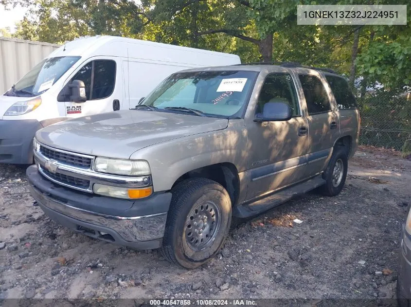 2002 Chevrolet Tahoe Ls VIN: 1GNEK13Z32J224951 Lot: 40547858