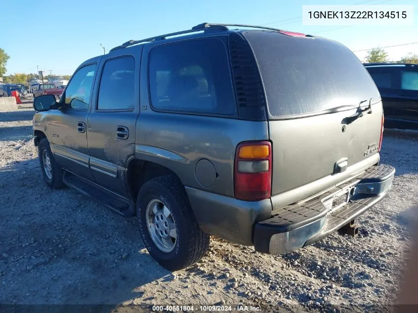 2002 Chevrolet Tahoe Lt VIN: 1GNEK13Z22R134515 Lot: 40551804