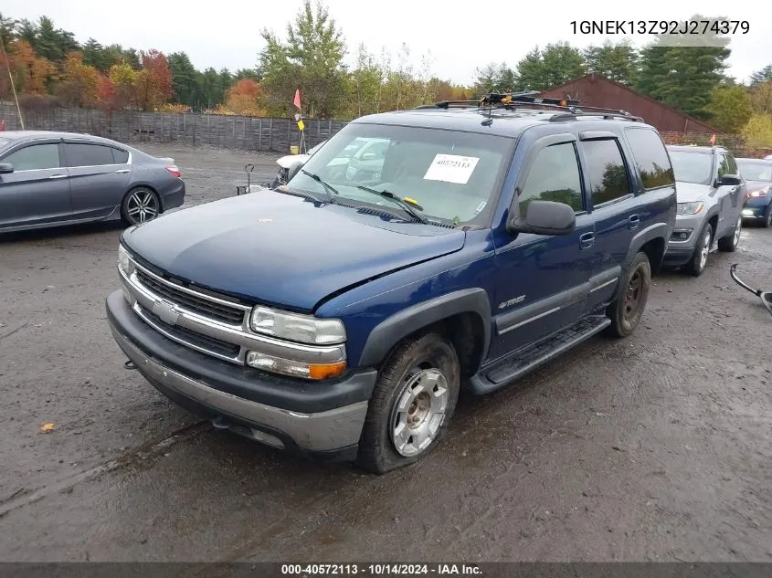 2002 Chevrolet Tahoe Lt VIN: 1GNEK13Z92J274379 Lot: 40572113