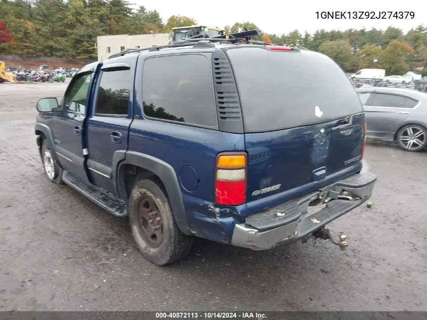 2002 Chevrolet Tahoe Lt VIN: 1GNEK13Z92J274379 Lot: 40572113