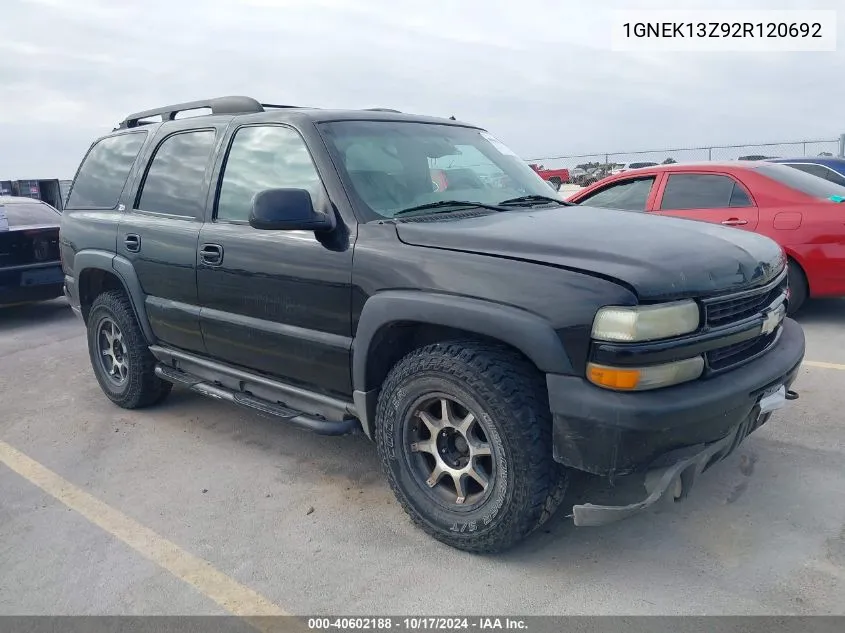 2002 Chevrolet Tahoe Z71 VIN: 1GNEK13Z92R120692 Lot: 40602188