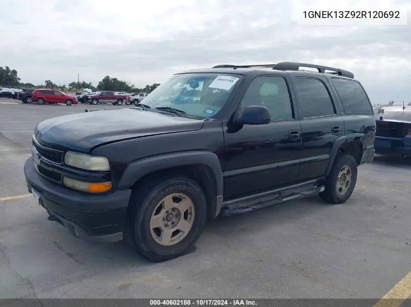 2002 Chevrolet Tahoe Z71 VIN: 1GNEK13Z92R120692 Lot: 40602188