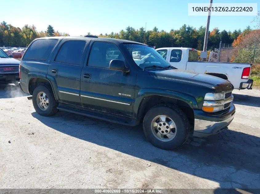 2002 Chevrolet Tahoe Lt VIN: 1GNEK13Z62J222420 Lot: 40602669