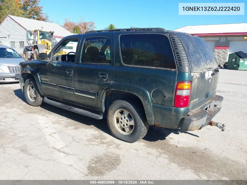 2002 Chevrolet Tahoe Lt VIN: 1GNEK13Z62J222420 Lot: 40602669