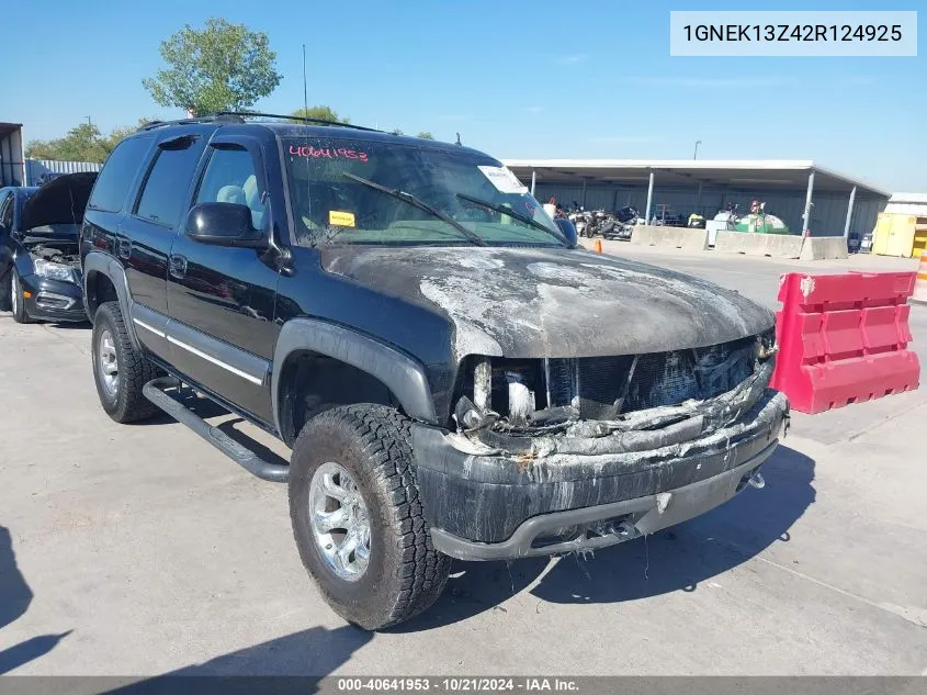 2002 Chevrolet Tahoe K1500 VIN: 1GNEK13Z42R124925 Lot: 40641953