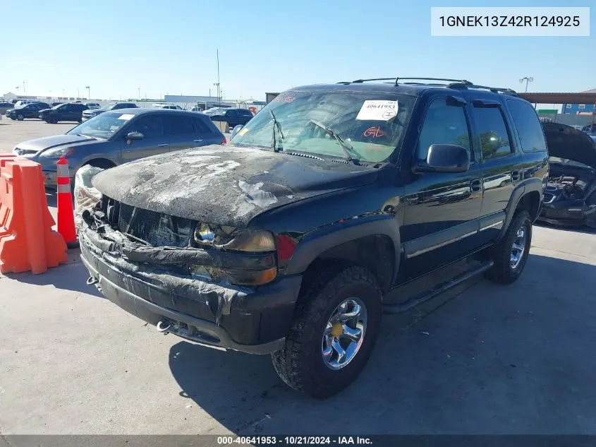 2002 Chevrolet Tahoe K1500 VIN: 1GNEK13Z42R124925 Lot: 40641953