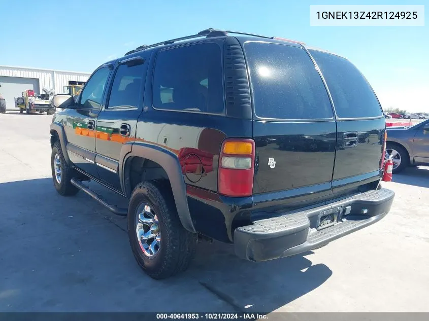 2002 Chevrolet Tahoe K1500 VIN: 1GNEK13Z42R124925 Lot: 40641953