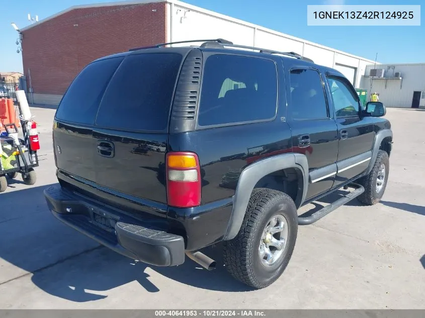 2002 Chevrolet Tahoe K1500 VIN: 1GNEK13Z42R124925 Lot: 40641953