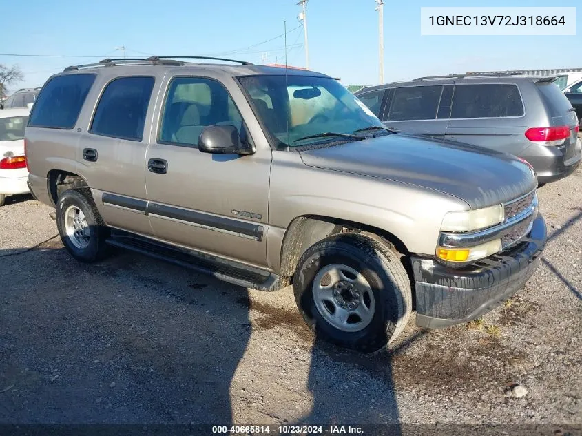 2002 Chevrolet Tahoe Ls VIN: 1GNEC13V72J318664 Lot: 40665814