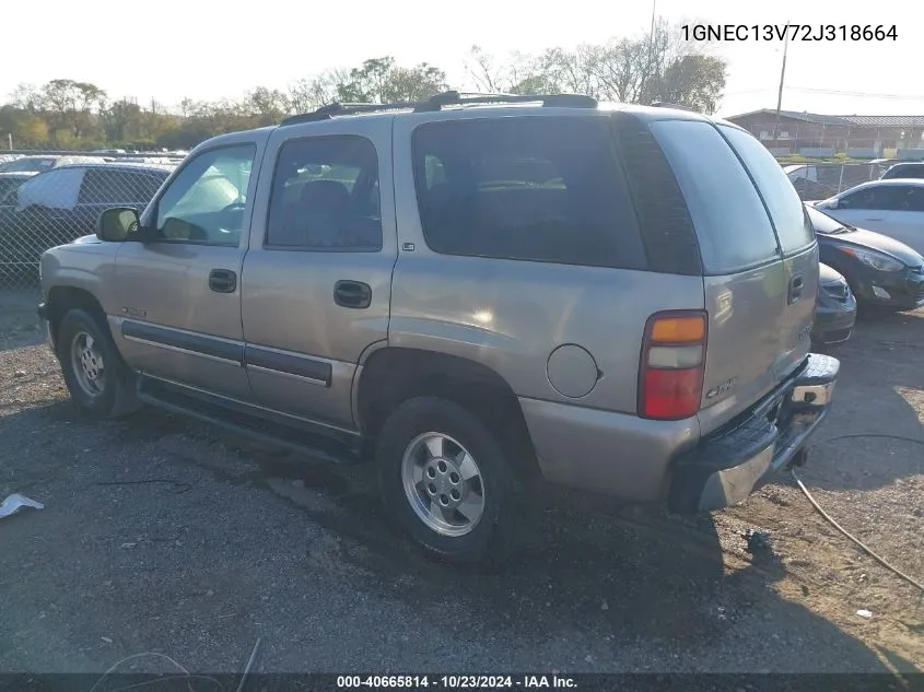 2002 Chevrolet Tahoe Ls VIN: 1GNEC13V72J318664 Lot: 40665814