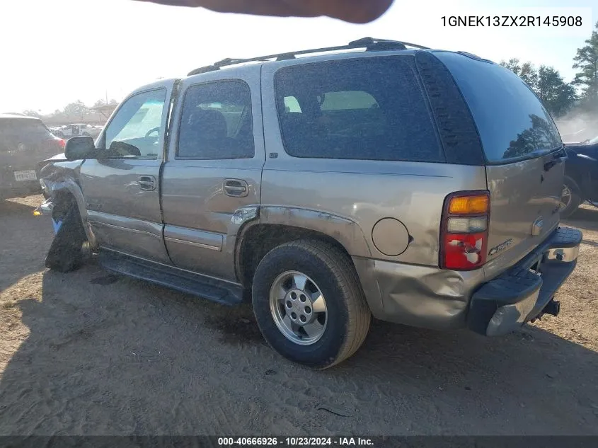 2002 Chevrolet Tahoe Lt VIN: 1GNEK13ZX2R145908 Lot: 40666926