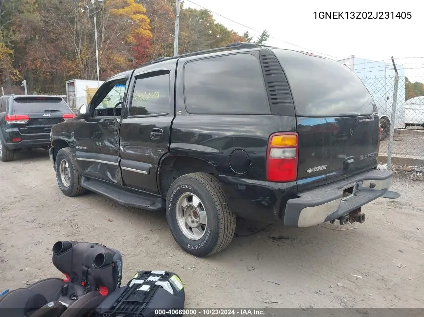 2002 Chevrolet Tahoe Lt VIN: 1GNEK13Z02J231405 Lot: 40669000