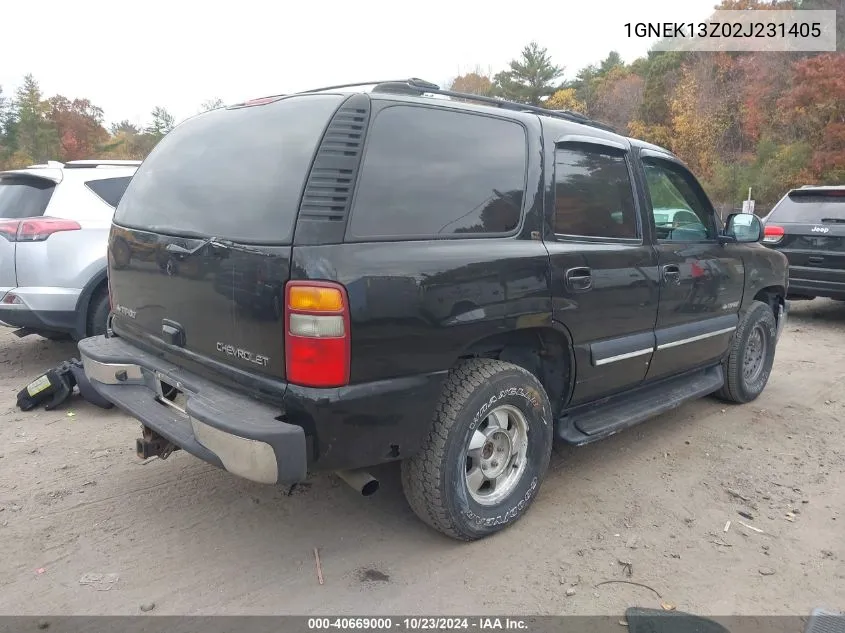 2002 Chevrolet Tahoe Lt VIN: 1GNEK13Z02J231405 Lot: 40669000