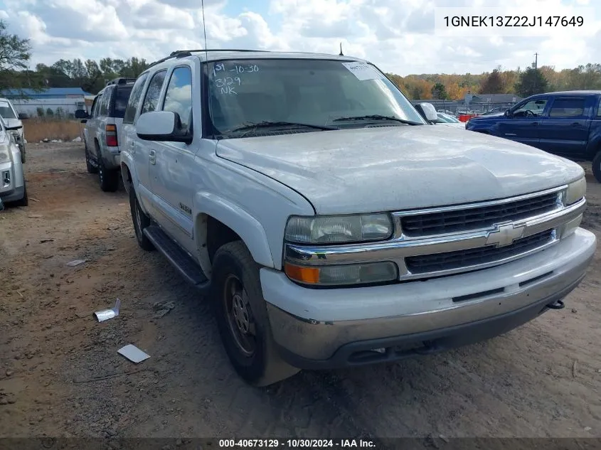 2002 Chevrolet Tahoe Lt VIN: 1GNEK13Z22J147649 Lot: 40673129