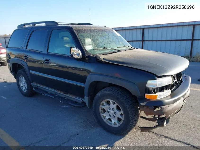 2002 Chevrolet Tahoe Z71 VIN: 1GNEK13Z92R250696 Lot: 40677910