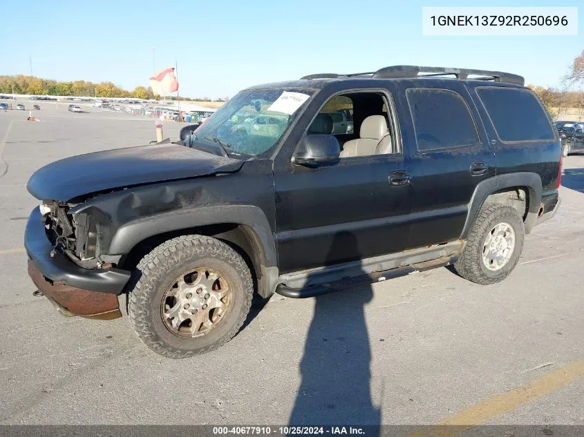 2002 Chevrolet Tahoe Z71 VIN: 1GNEK13Z92R250696 Lot: 40677910