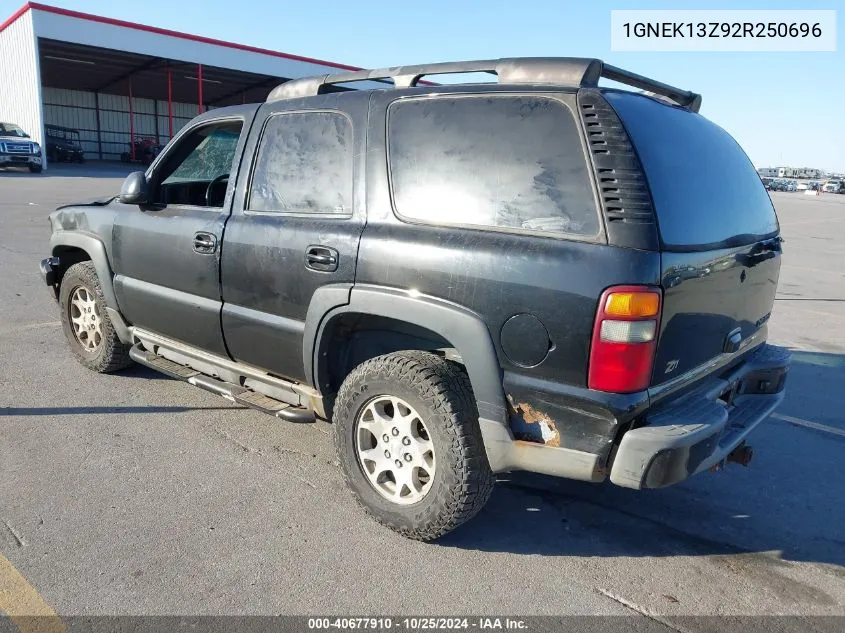 2002 Chevrolet Tahoe Z71 VIN: 1GNEK13Z92R250696 Lot: 40677910