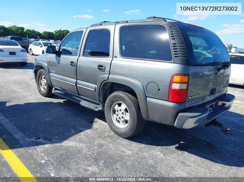 2002 Chevrolet Tahoe Ls VIN: 1GNEC13V72R273002 Lot: 40689613