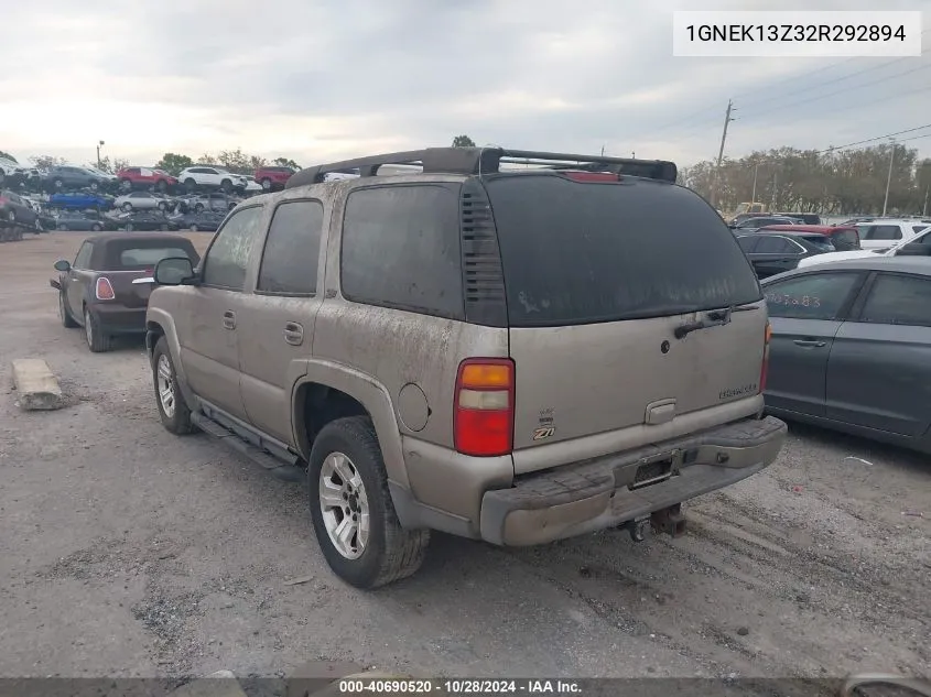 2002 Chevrolet Tahoe K1500 VIN: 1GNEK13Z32R292894 Lot: 40690520