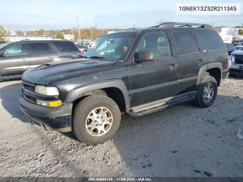 2002 Chevrolet Tahoe Z71 VIN: 1GNEK13Z52R211345 Lot: 40699159