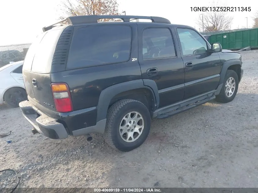 2002 Chevrolet Tahoe Z71 VIN: 1GNEK13Z52R211345 Lot: 40699159