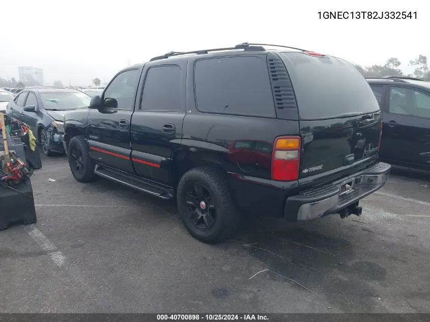 2002 Chevrolet Tahoe Ls VIN: 1GNEC13T82J332541 Lot: 40700898