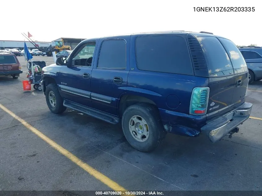 2002 Chevrolet Tahoe Ls VIN: 1GNEK13Z62R203335 Lot: 40709020