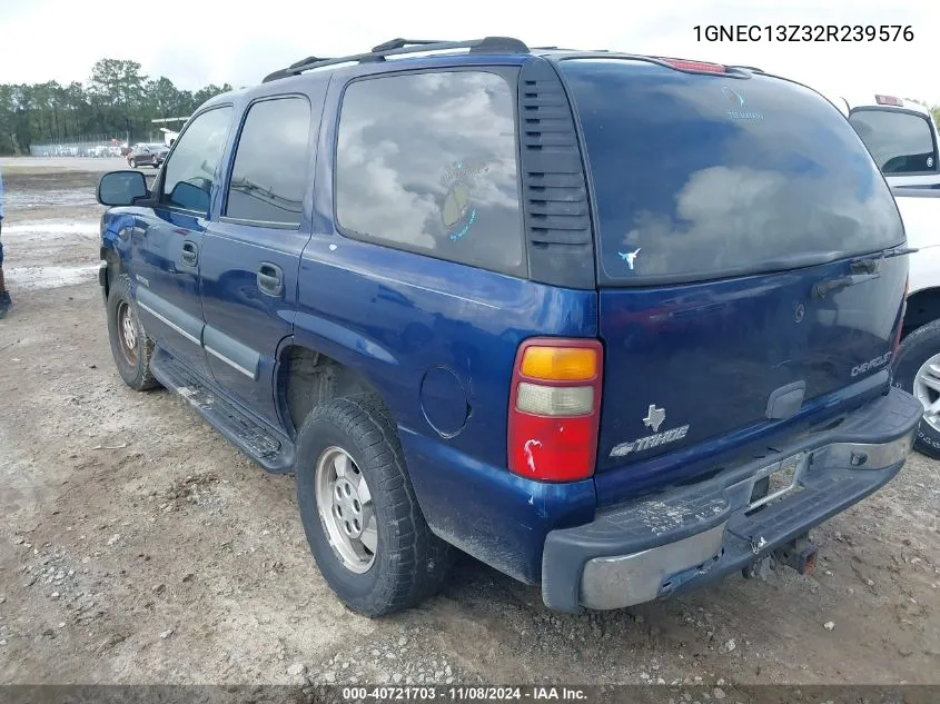 2002 Chevrolet Tahoe Ls VIN: 1GNEC13Z32R239576 Lot: 40721703