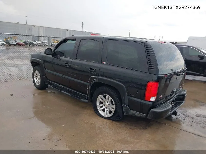 2002 Chevrolet Tahoe Z71 VIN: 1GNEK13TX2R274369 Lot: 40740437