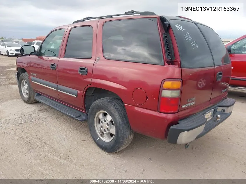 2002 Chevrolet Tahoe Ls VIN: 1GNEC13V12R163367 Lot: 40782330