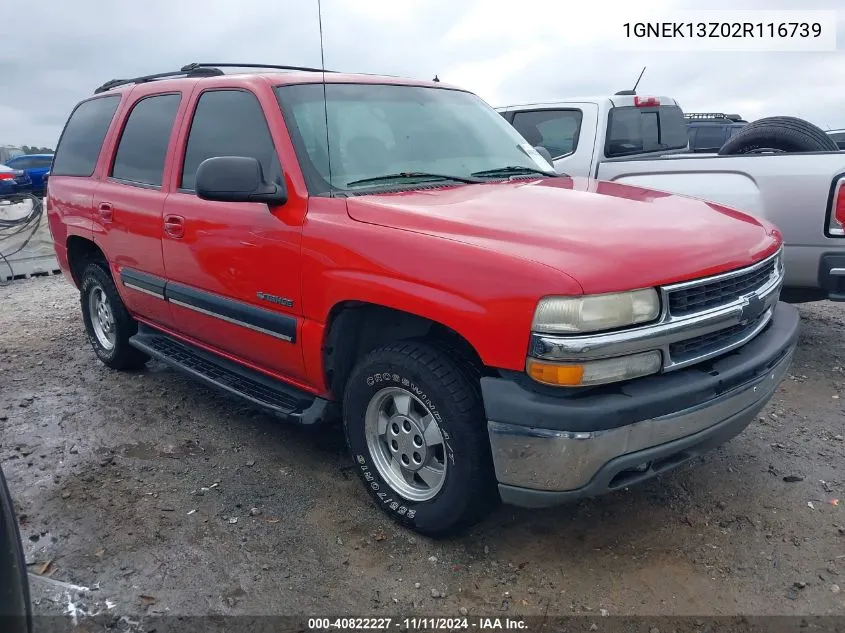 2002 Chevrolet Tahoe Lt VIN: 1GNEK13Z02R116739 Lot: 40822227