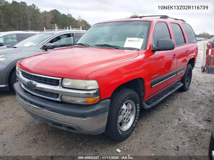 2002 Chevrolet Tahoe Lt VIN: 1GNEK13Z02R116739 Lot: 40822227